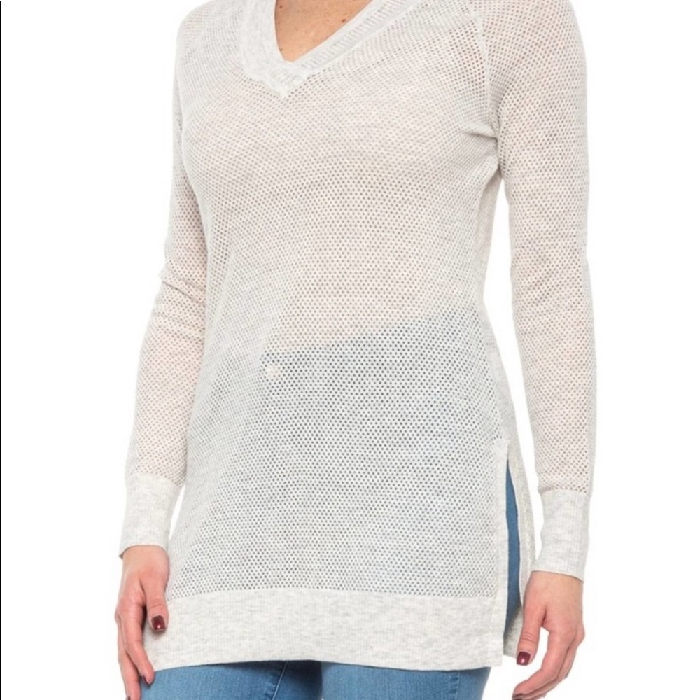 Smartwool Long Cream V Neck Tunic, New Without Tags, Small